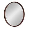 Kate and Laurel Medium Round Walnut Brown Contemporary Mirror (30 in. H ...