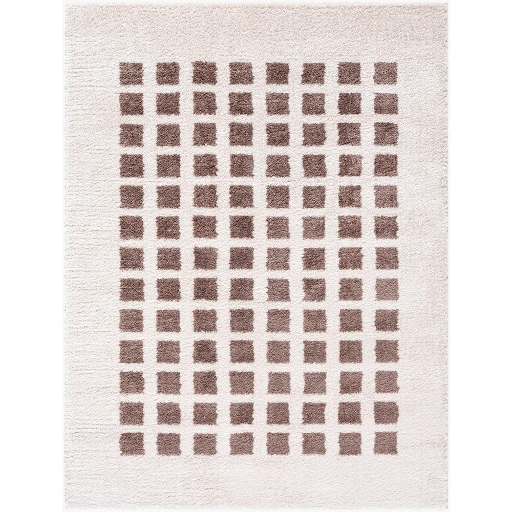 Fossay Shag Brown 3 ft. x 7 ft. Modern Indoor Area Rug price history on PriceWatchPro