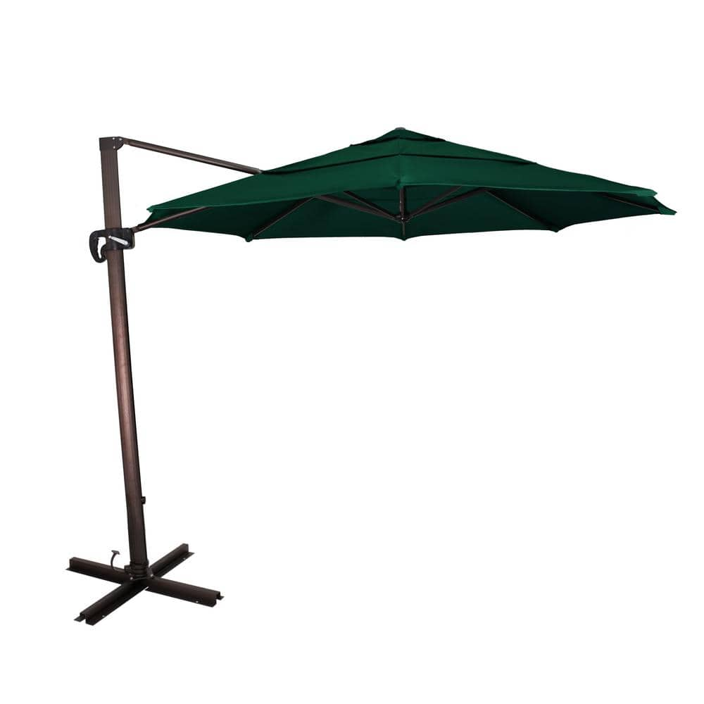 California Umbrella 11 ft. Bronze Aluminum Cantilever Patio Umbrella ...