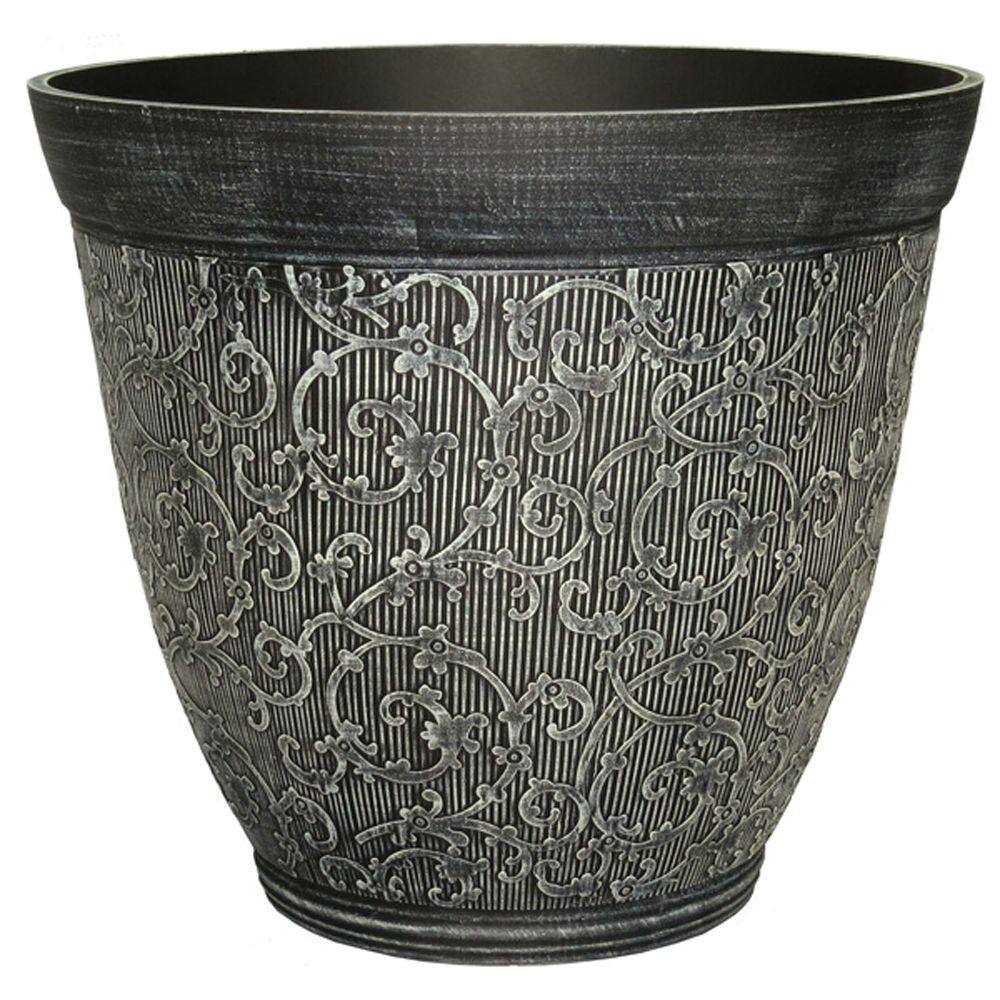 16 in. Chalk Plastic Florence Planter