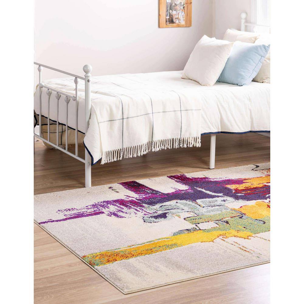 Estrella Multicolor Abstract Rectangular Stain-Resistant Rug