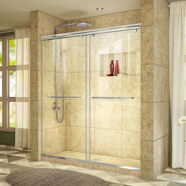 DreamLine Charisma 44 to 48 in. W x 76 in. H Semi-Frameless Sliding Shower Door in Chrome