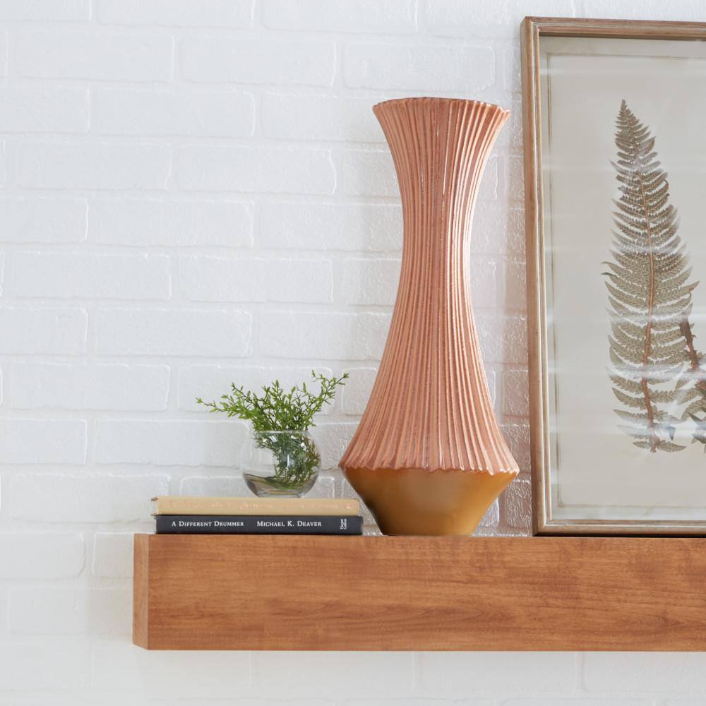 Elegant Hourglass Orange Ceramic Vase 8"x20"