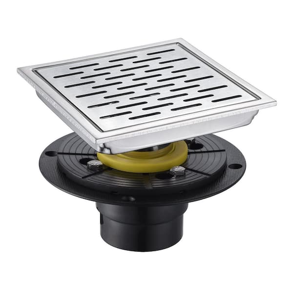 6 in. x 6 in. Stainless Steel Square Shower Floor Drain in Stainless Steel