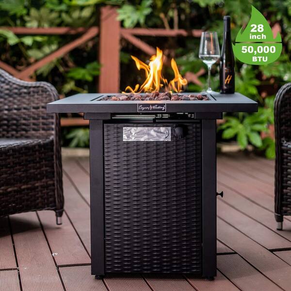 50,000 BTU Outdoor Patio Propane Fire Pit Table 28 Inch Propane Gas Fire Pit CSA Certification for Garden/Patio/Courtyard/Party 