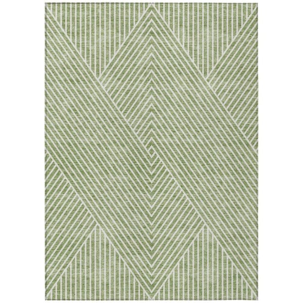 Chantille Machine Washable Indoor/Outdoor Abstract ACN937 Aloe 5 ft. x 7 ft. 6 in. Area Rug