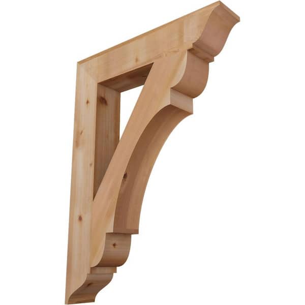 Ekena Millwork 5.5 in. x 44 in. x 32 in. Western Red Cedar Olympic Traditional Smooth Bracket
