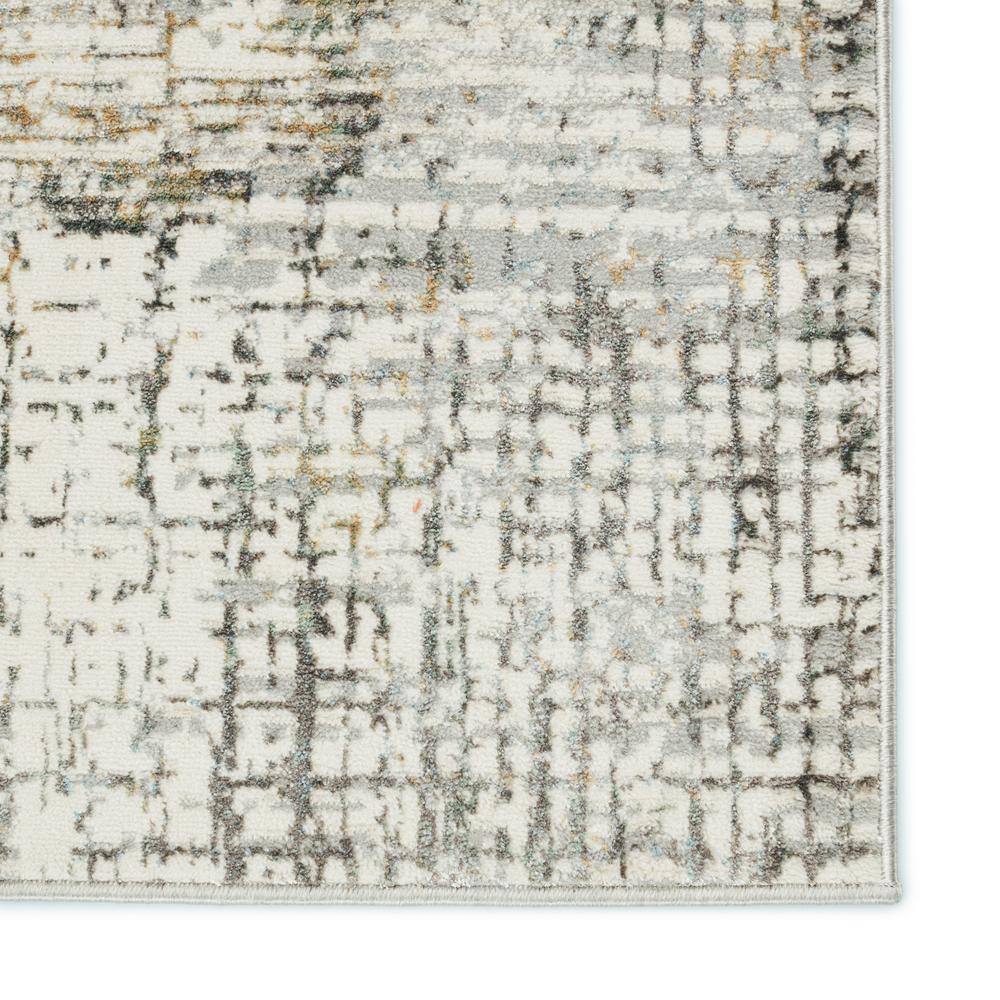 Gray Abstract 8' x 10' Stain-Resistant Synthetic Area Rug