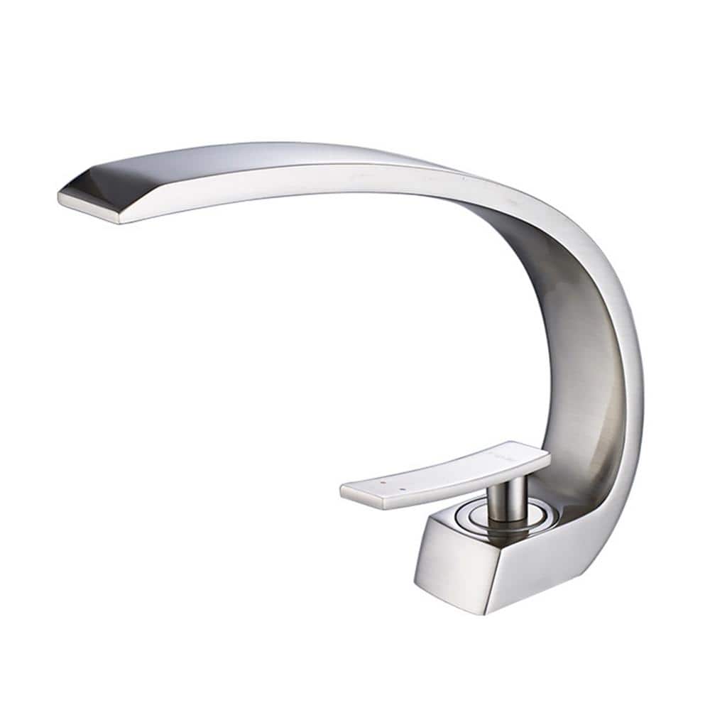 Single Handle Deck-Mounted Single Hole Bathroom Faucet Modern Vanity Basin 