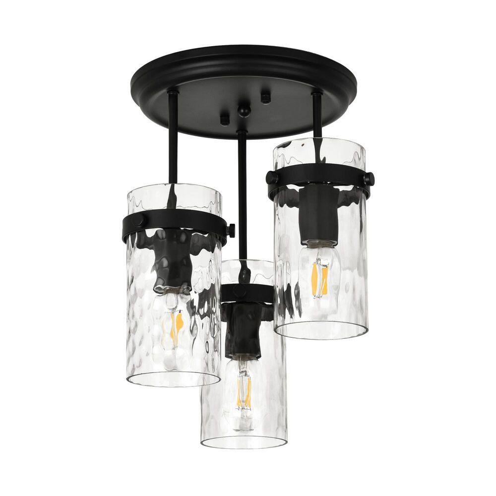 Essel 9.84 in. Modern Cluster Polished Black & Gold No Bulds Included Semi-Flush Mount for Kitchen Island 1-Pack price history on PriceWatchPro