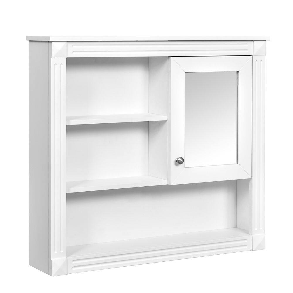 32 in. W x 28.7 in. H White Wall Mounted Rectangular MDF Bathroom Medicine Cabinet with Mirror and 4 Adjustable Shelves price history on PriceWatchPro