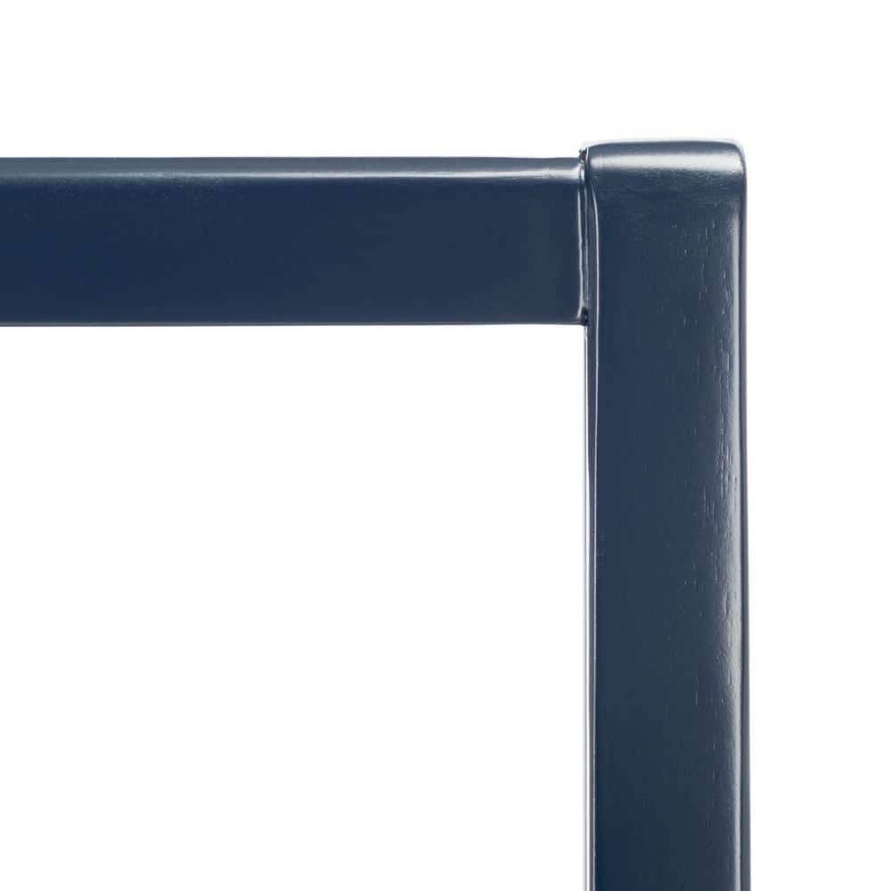 Navy and Gold Rectangular Wood Storage Accent Table with Drawers