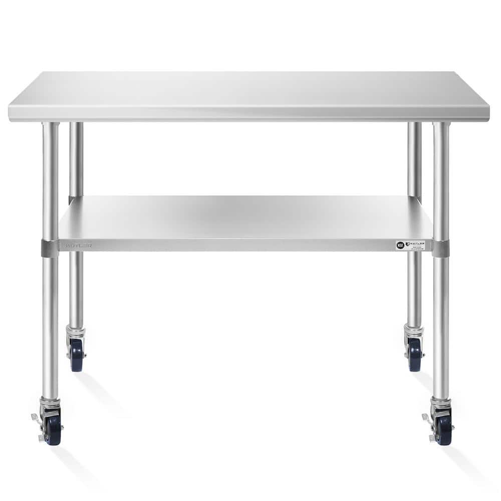 Heavy-Duty Stainless Steel Commercial Prep Table with Undershelf