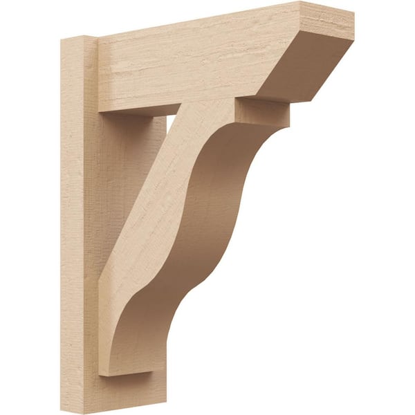 Ekena Millwork 6 in. x 20 in. x 16 in. Funston Slat Rough Cedar Woodgrain Timberthane Polyurethane Outlooker, Primed Tan