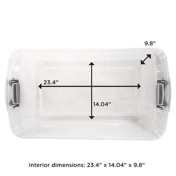 HOMZ Snaplock 41 Qt. Under Bed Clear Storage Container with Gray Lid  (2-Pack) 3241CLGREC.02 - The Home Depot