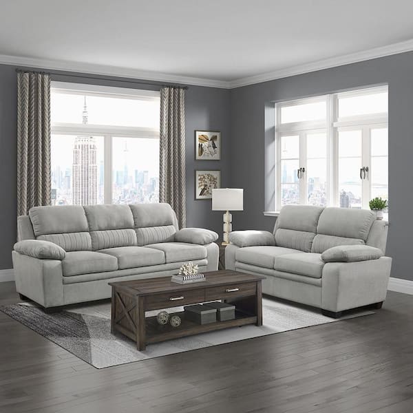 Lazzara Deliah 80 in. W Straight Arm Textured Fabric Rectangle 2