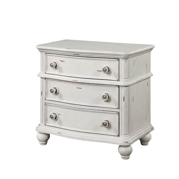 Acme Furniture Jaqueline Antique White Finish 3 - Drawer 19 Acme Furniture Jaqueline Antique White Finish 3 - Drawer 19