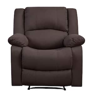 Merax Light Gray Faux Leather Rocking Swivel Recliner Chair with