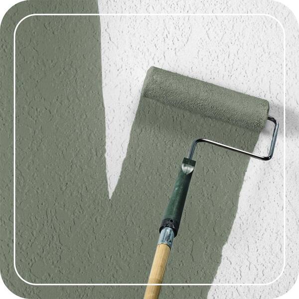 BEHR PREMIUM PLUS 5 gal. #ICC-77 Sage Green Satin Enamel Exterior