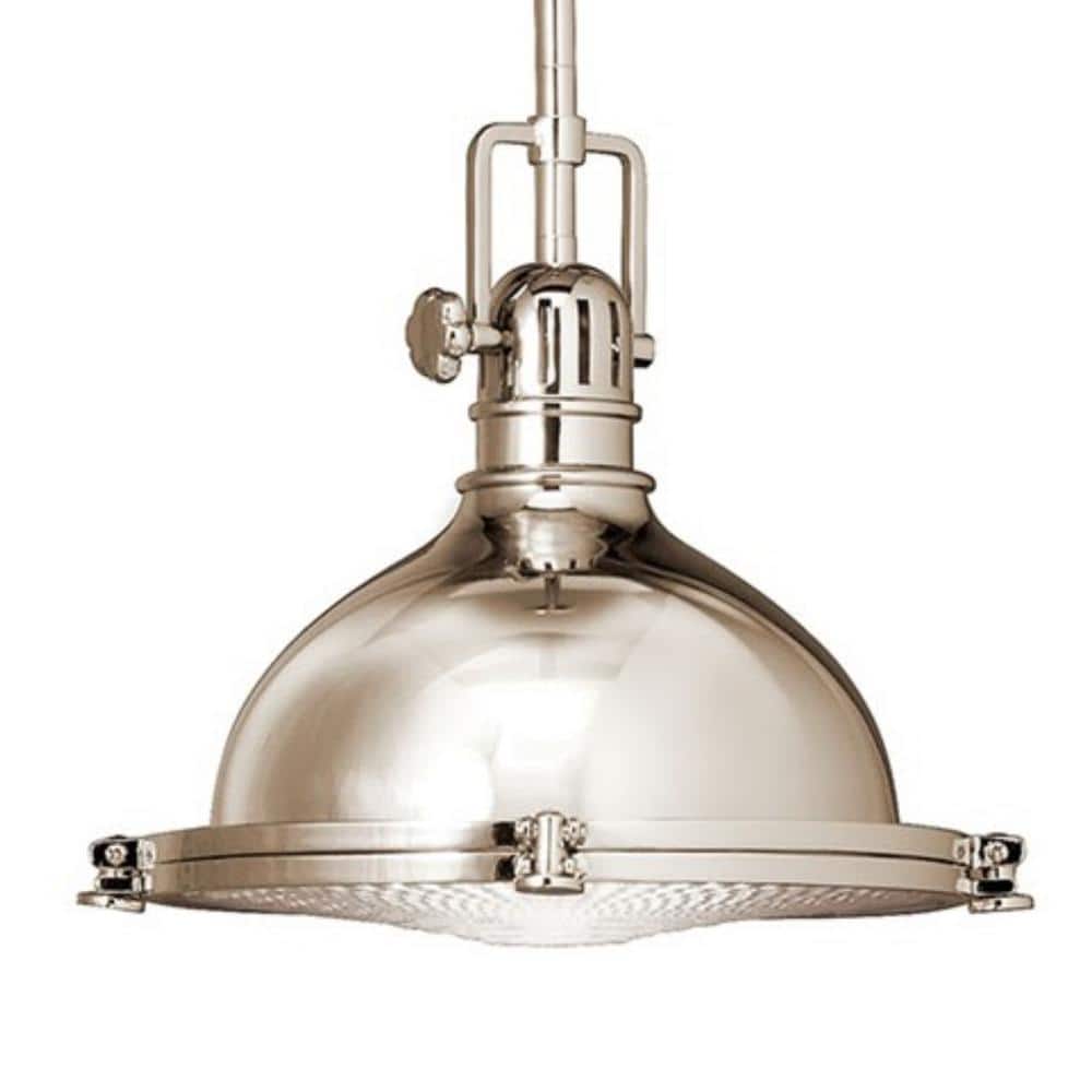Transitional 11'' Polished Nickel Ceiling Pendant with LED Compatibility