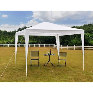 10 ft. x 10 ft. Canopy Party Tent Event Tent Outdoor White Gazebo Party Wedding Tent with 3-Side Walls