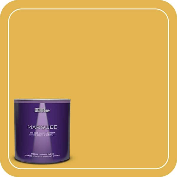 BEHR MARQUEE 1 qt. #360D-6 Yellow Gold Eggshell Enamel Interior Paint & Primer