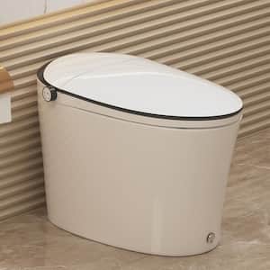 Tankless Elongated Electric Smart Toilet Bidet Seat for in White with Front/rear Wash, Remote Control and Auto Flush