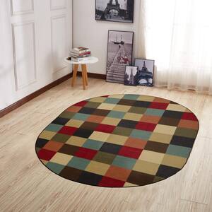 Pom-Pom Trimmed Oval Anti-skid Rug - Letifly