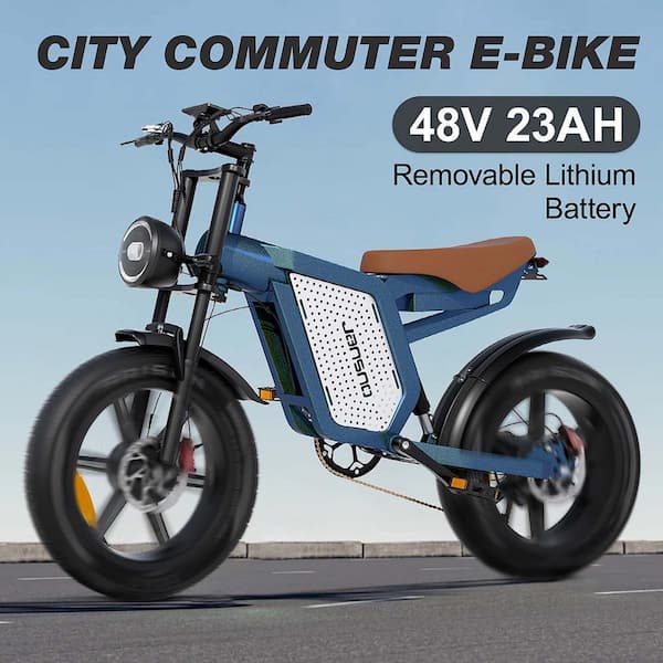 折りたたみ自転車 Zeus & Ruta 20 in. 750-Watt Fat Tire 48-Volt Removable Lithium