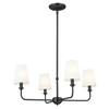 KICHLER Pallas 25 in. 4-Light Black Traditional Shaded Circle Mini Chandelier for Dining Room 52520BK