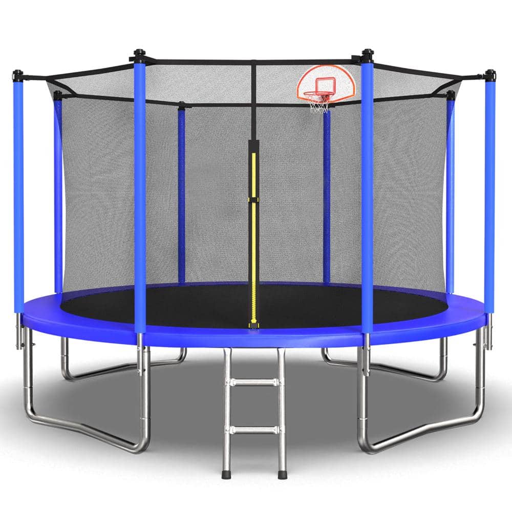 Blue 15 ft. Steel Trampoline with Basketball Hoop and Ball, Safety Enclosure for Kids & Adults price history on PriceWatchPro