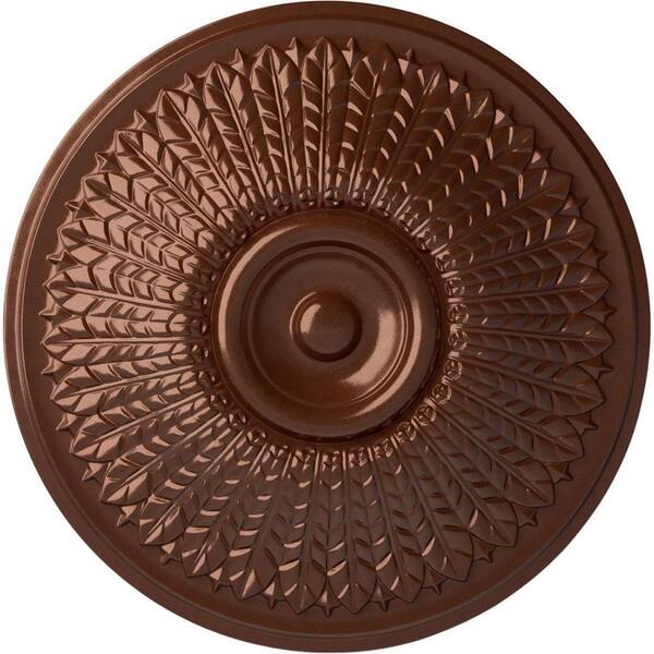 Ekena Millwork 23-1/2 in. x 3-1/2 in. Modena Urethane Ceiling Medallion (Fits Canopies upto 5-1/4 in.) Hand-Painted Copper Penny