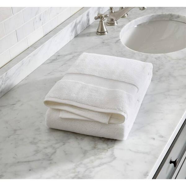 Quick-Dry Organic Cotton White Bath Towels, Set of 6