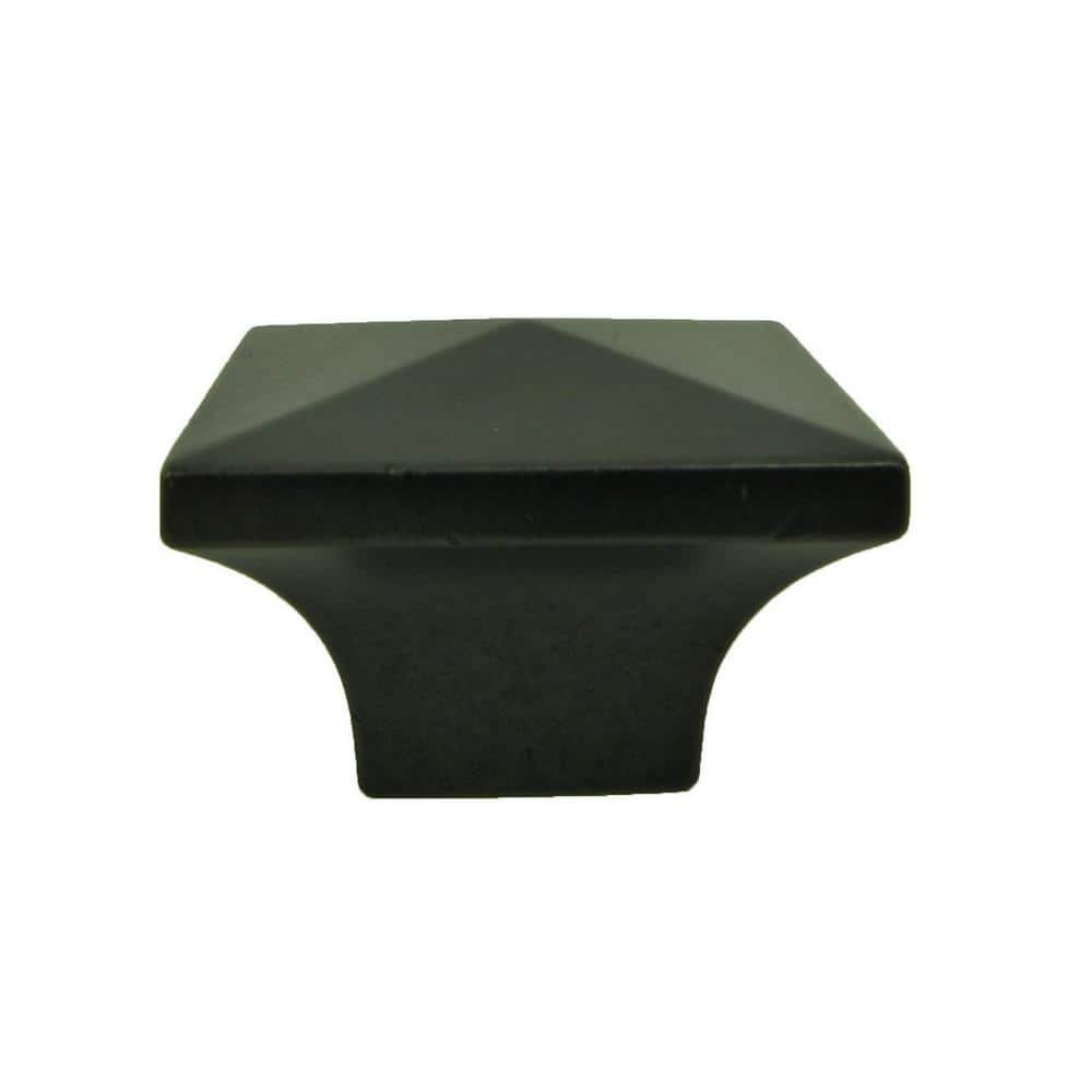 Antique Black Square Cabinet Knob with Mounting Hardware