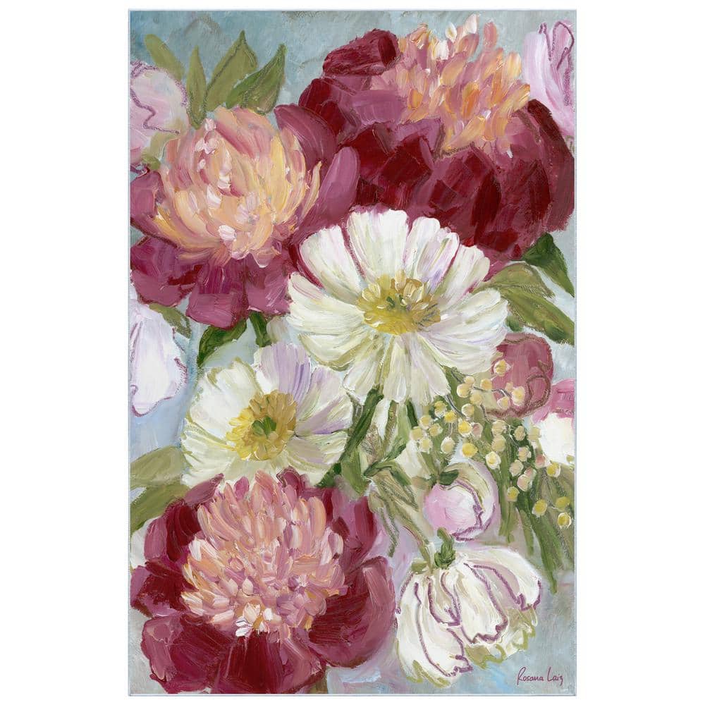 Multi-Colored 5 ft. x 8 ft. Eleanora painterly florals Washable Art Area Rug price history on PriceWatchPro