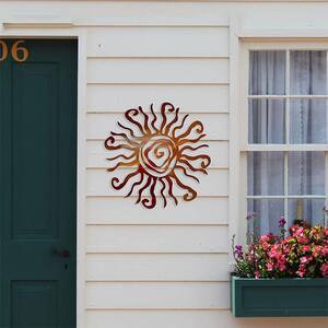 1 Pack Wall Art 12 in. x 12 in. Copper Wacky Sun Metal Work, Wall Architectural Decor