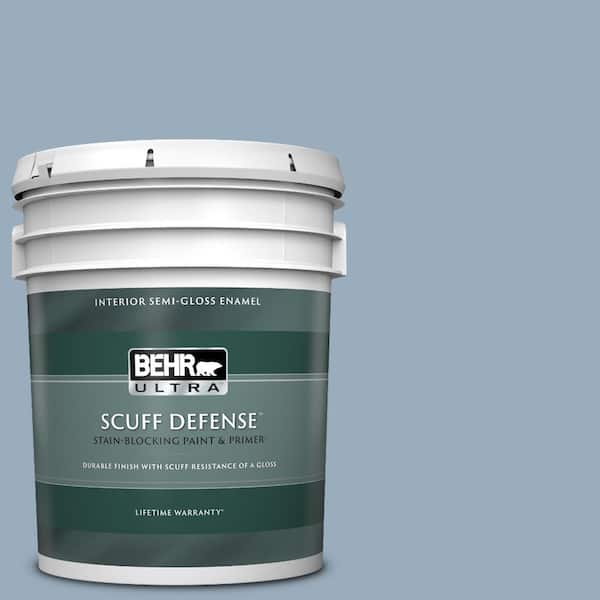 BEHR ULTRA 5 gal. #S510-3 Ombre Blue Extra Durable Semi-Gloss Enamel Interior Paint & Primer