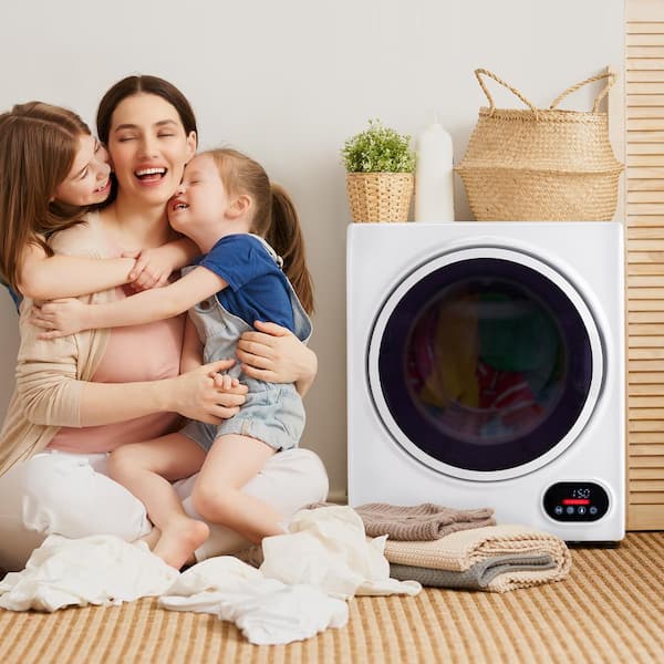 1.5 cu. ft. Vented Compact Portable Household Clothes Dryer in White