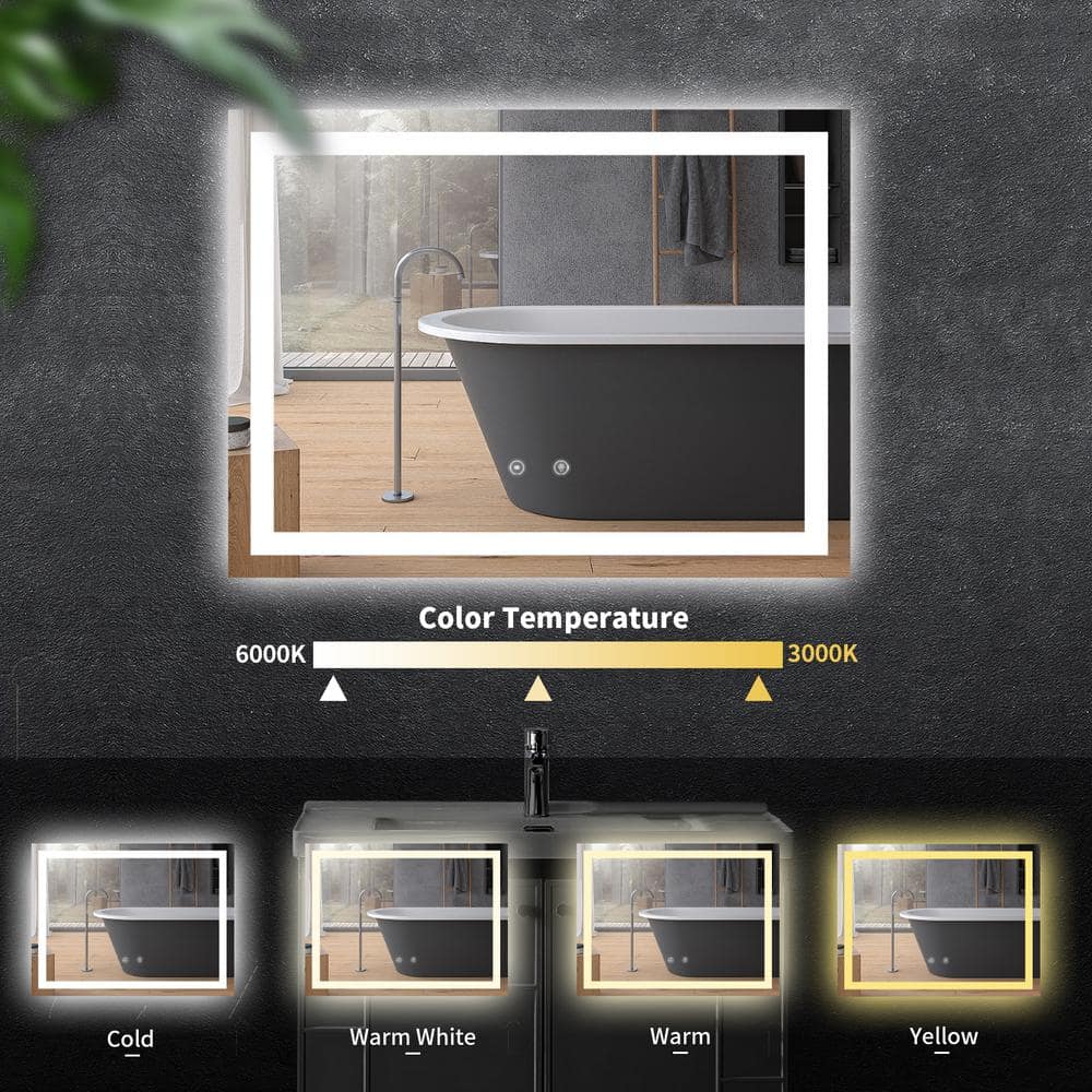 Luminous Crystal 32"x24" Frameless LED Bathroom Vanity Mirror