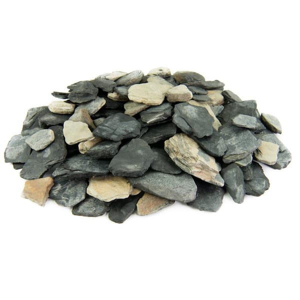 Southwest Boulder & Stone 0.25 cu. ft. 1 in. to 3 in. 10 lbs. Slate Chips Black and Tan Rock for Landscape, Gardens, Potted Plants, and Terrariums