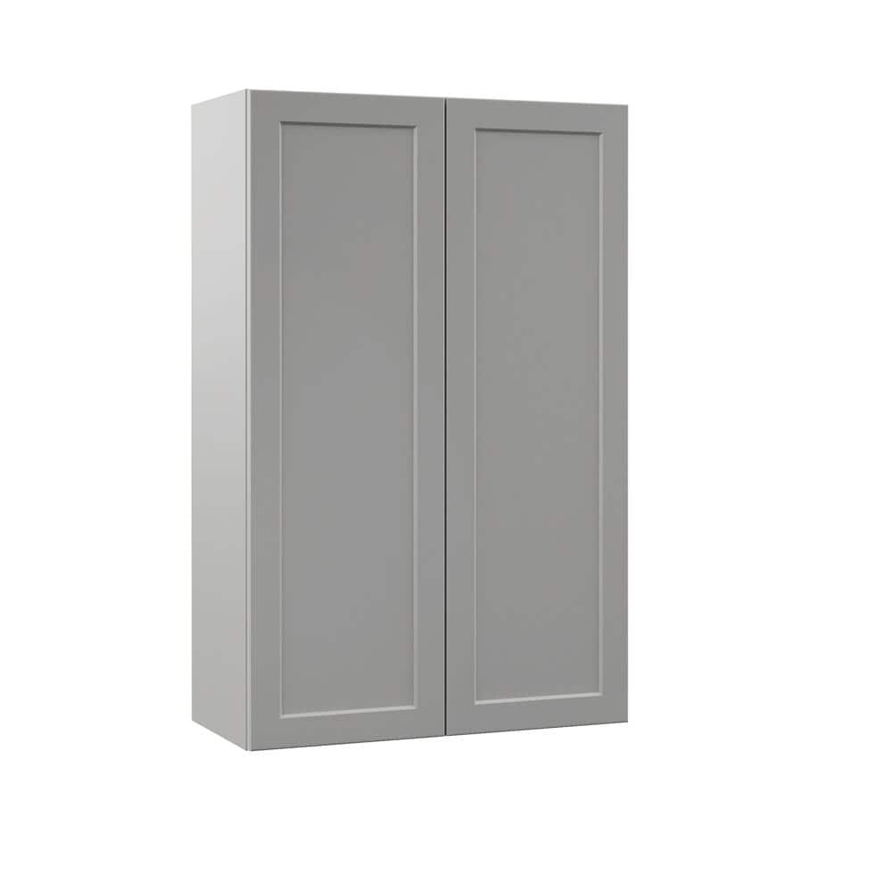 Designer Series Melvern 27 in. W x 12 in. D x 42 in. H Assembled Shaker Wall Kitchen Cabinet in Heron Gray price history on PriceWatchPro