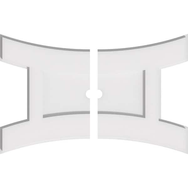 Ekena Millwork 20 in. W x 13-3/8 in. H x 1 in. ID x 1 in. P Haven Architectural Grade PVC Contemporary Ceiling Medallion (2-Piece)