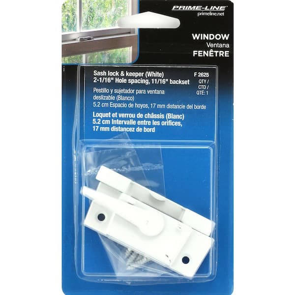 Prime-Line Diecast, White, Window Sash Lock, Left Hand F 2625