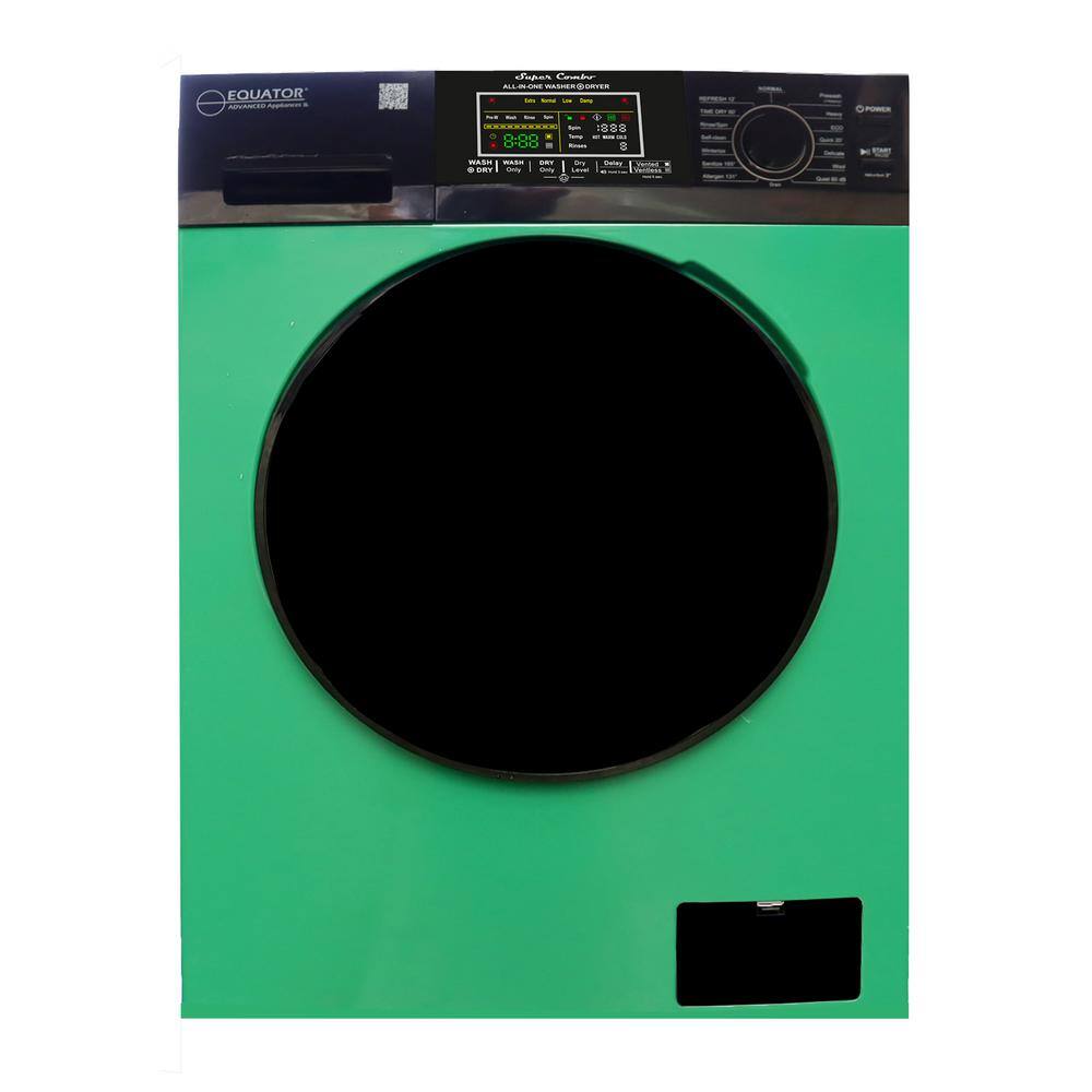 EQUATOR ADVANCED Appliances 1.9 cu. ft. 110V Smart All-in-One Washer and  Dryer Combo Version 3 in Green/Black EZ5500CVG/B - The Home Depot