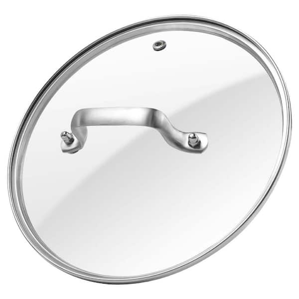 9 in. Tempered Glass Lid with Steam Vent Ergonomic Handle High Temp Resistant for Pots Pans Skillets 1 Set