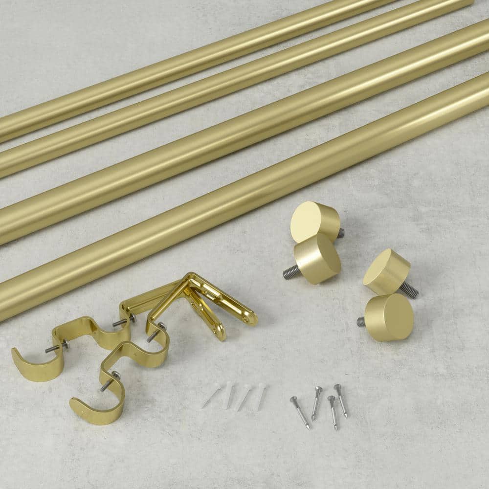 Brass Double Curtain Rod with Nickel Finish, 120-180"