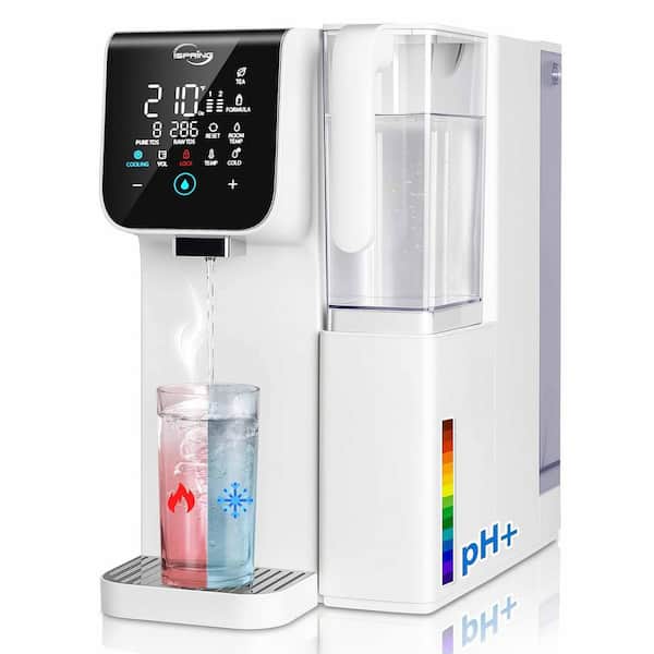 Alkaline Hot and Cold Countertop RO System, Remineralization RO Water Filter Dispenser, TDS and Filter Life Monitor