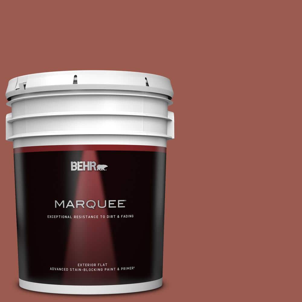 BEHR MARQUEE 5 gal. ICC106 Spicy Cayenne Flat Exterior Paint & Primer