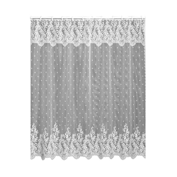 Heritage Lace Floret 72 In W X, Lace Shower Curtain With Valance