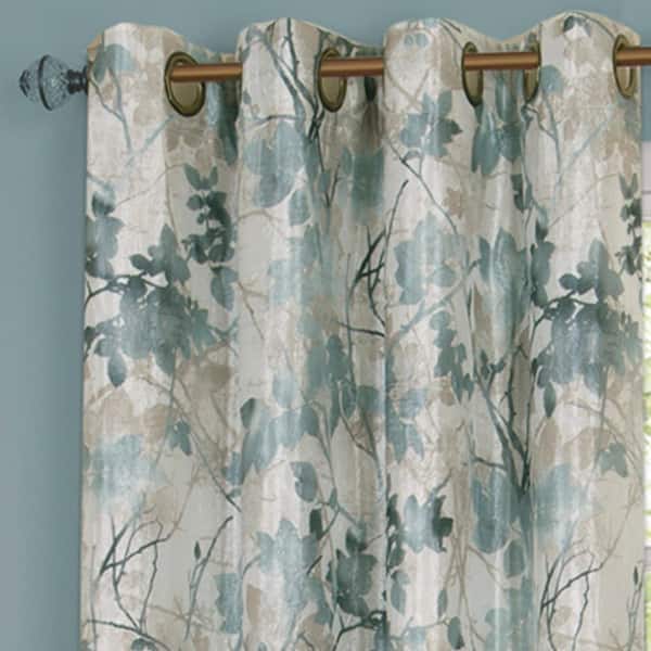Tranquil 50 in. W x 84 in. L Polyester Room Darkening Window Panel in Mist